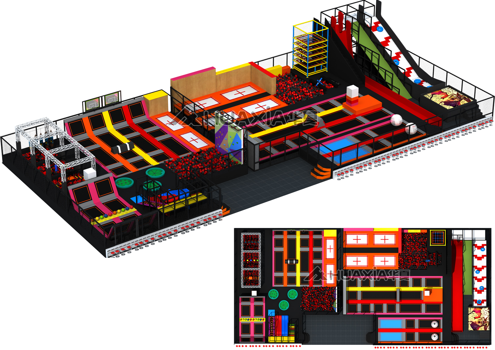 Huaxia Large Indoor Trampoline Park for Sale